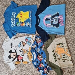 Boys Size 6 Pokemon, Mickey, Darth Vader, Mario And Other
